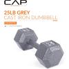imageCAP Barbell Cast Iron Hex Dumbbell  Multiple OptionsGray  Single