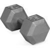 imageCAP Barbell Cast Iron Hex Dumbbell  Multiple OptionsGray  Single