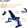 imageCAP Barbell Deluxe Utility Weight Bench Color SeriesBlue  Square Backpad