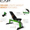 imageCAP Barbell Deluxe Utility Weight Bench Color SeriesGreen  Square Backpad