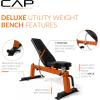imageCAP Barbell Deluxe Utility Weight Bench Color SeriesOrange  Square Backpad