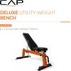 imageCAP Barbell Deluxe Utility Weight Bench Color SeriesOrange  Square Backpad