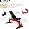 imageCAP Barbell Deluxe Utility Weight Bench Color SeriesRed  Square Backpad