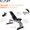 imageCAP Barbell Deluxe Utility Weight Bench Color SeriesSilver  Square Backpad