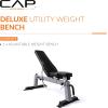 imageCAP Barbell Deluxe Utility Weight Bench Color SeriesSilver  Square Backpad