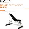 imageCAP Barbell Deluxe Utility Weight Bench Color SeriesWhite  Square Backpad