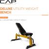 imageCAP Barbell Deluxe Utility Weight Bench Color SeriesYellow  Square Backpad