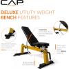 imageCAP Barbell Deluxe Utility Weight Bench Color SeriesYellow  Square Backpad
