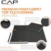 imageCAP Barbell Interlocking EVA Foam Carpet Puzzle Mat Floor Tiles  24quot x 24quot x 12quot  Multiple Color OptionsCarpet Top  Black