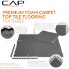 imageCAP Barbell Interlocking EVA Foam Carpet Puzzle Mat Floor Tiles  24quot x 24quot x 12quot  Multiple Color OptionsCarpet Top  Gray