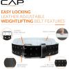 imageCAP Barbell Premium Leather Weightlifting Belt  HeavyDuty Support for Squats Deadlifts and Core StabilityML