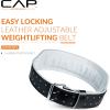 imageCAP Barbell Premium Leather Weightlifting Belt  HeavyDuty Support for Squats Deadlifts and Core StabilityML
