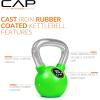 imageCAP Barbell Rubber Color Coated Kettlebell with Chrome HandleGreen 15Pound