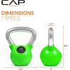 imageCAP Barbell Rubber Color Coated Kettlebell with Chrome HandleGreen 15Pound