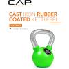 imageCAP Barbell Rubber Color Coated Kettlebell with Chrome HandleGreen 15Pound