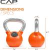 imageCAP Barbell Rubber Color Coated Kettlebell with Chrome HandleOrange  20 Pound