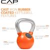 imageCAP Barbell Rubber Color Coated Kettlebell with Chrome HandleOrange  20 Pound