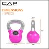 imageCAP Barbell Rubber Color Coated Kettlebell with Chrome HandlePink 10Pound