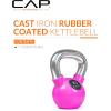 imageCAP Barbell Rubber Color Coated Kettlebell with Chrome HandlePink 10Pound