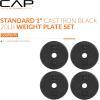 imageCAP Barbell Standard 1Inch Cast Iron Weight Plates  Singles ampamp Sets  12550 lbs  Multiple OptionsBlack