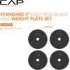 imageCAP Barbell Standard 1Inch Cast Iron Weight Plates  Singles ampamp Sets  12550 lbs  Multiple OptionsBlack