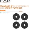 imageCAP Barbell Standard 1Inch Cast Iron Weight Plates  Singles ampamp Sets  12550 lbs  Multiple OptionsBlack