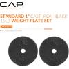 imageCAP Barbell Standard 1Inch Cast Iron Weight Plates  Singles ampamp Sets  12550 lbs  Multiple OptionsBlack