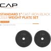 imageCAP Barbell Standard 1Inch Cast Iron Weight Plates  Singles ampamp Sets  12550 lbs  Multiple OptionsBlack
