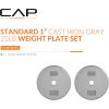 imageCAP Barbell Standard 1Inch Cast Iron Weight Plates  Singles ampamp Sets  12550 lbs  Multiple OptionsGray