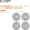 imageCAP Barbell Standard 1Inch Cast Iron Weight Plates  Singles ampamp Sets  12550 lbs  Multiple OptionsGray