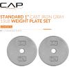 imageCAP Barbell Standard 1Inch Cast Iron Weight Plates  Singles ampamp Sets  12550 lbs  Multiple OptionsGray