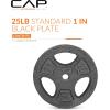 imageCAP Barbell Standard 1Inch Grip Weight PlatesBlack