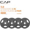 imageCAP Barbell Standard 1Inch Grip Weight PlatesBlack