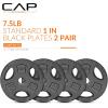 imageCAP Barbell Standard 1Inch Grip Weight PlatesBlack