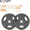 imageCAP Barbell Standard 1Inch Grip Weight PlatesBlack