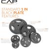 imageCAP Barbell Standard 1Inch Grip Weight PlatesBlack