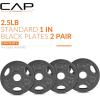 imageCAP Barbell Standard 1Inch Grip Weight PlatesBlack