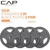 imageCAP Barbell Standard 1Inch Grip Weight PlatesBlack