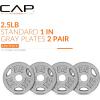 imageCAP Barbell Standard 1Inch Grip Weight PlatesGray