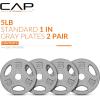 imageCAP Barbell Standard 1Inch Grip Weight PlatesGray