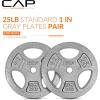 imageCAP Barbell Standard 1Inch Grip Weight PlatesGray