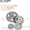 imageCAP Barbell Standard 1Inch Grip Weight PlatesGray