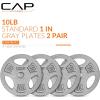 imageCAP Barbell Standard 1Inch Grip Weight PlatesGray
