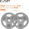 imageCAP Barbell Standard 1Inch Grip Weight PlatesGray
