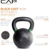 imageCap Barbell Cast Iron Competition Kettlebell WeightGreen 53Pound