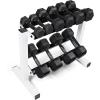 imageCAP Barbell 150 lb Dumbbell Set with 2Tier Rack  Multiple OptionsWhite