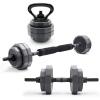 imageCAP Barbell 66 lb MultiUse Adjustable Weight Set  Versatile Dumbbell Barbell ampamp Kettlebell for FullBody Workouts  Gray