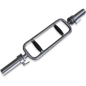 imageCAP Barbell 34quot Olympic Triceps Bar with Rubber Grips Chrome New Version OBIS34SMBR