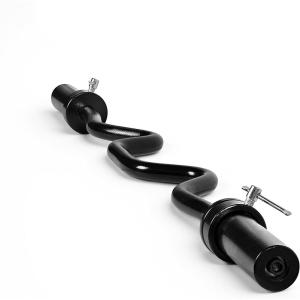 imageCAP Barbell 48Inch Super Curl Olympic Barbell for 2Inch Weight Plates  Multiple OptionsBlack