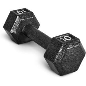 imageCAP Barbell Cast Iron Hex Dumbbell  Multiple OptionsBlack  Single